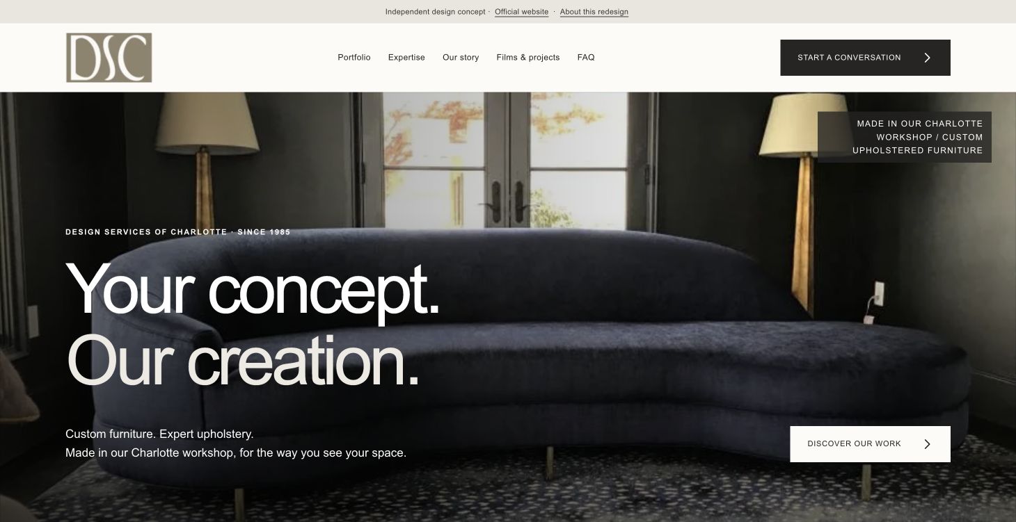 Design Services of Charlotte website concept