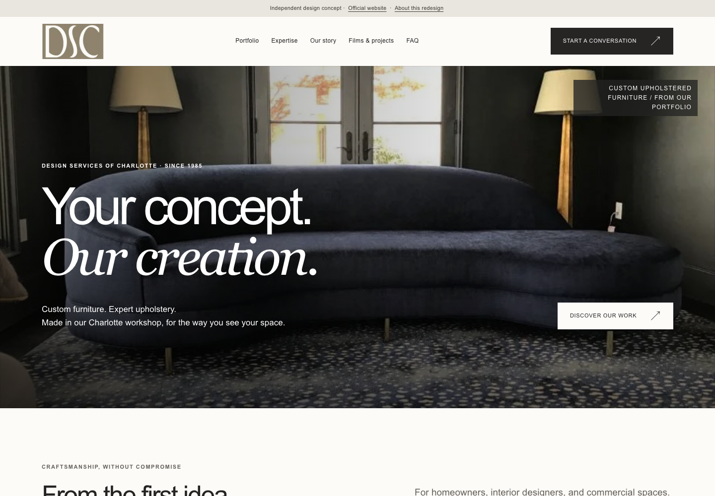 Design Services of Charlotte website concept